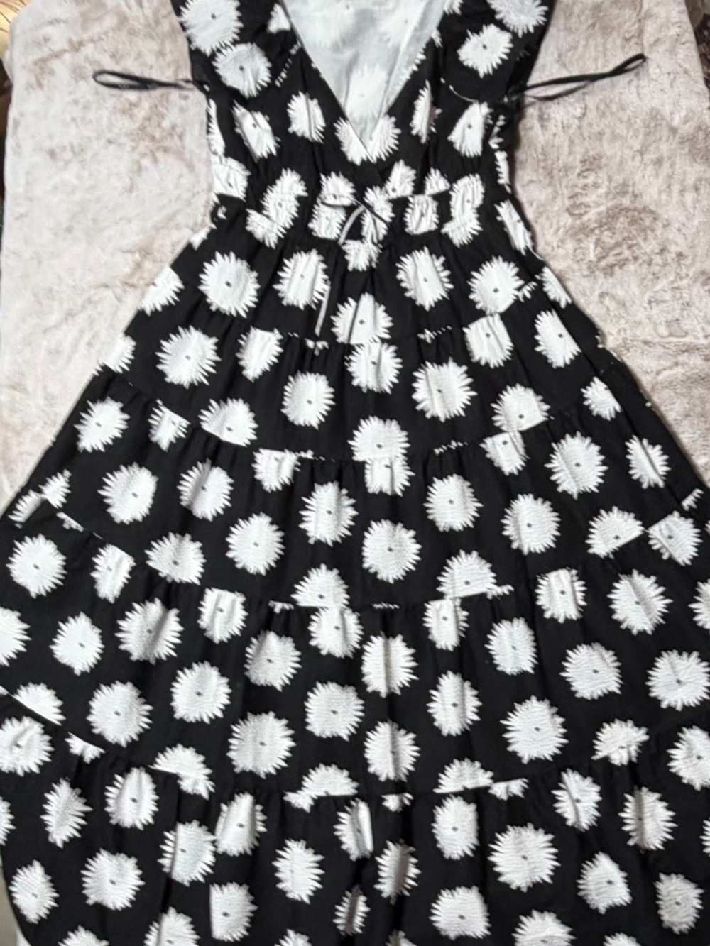 Kate Spade Pom Pom Floral Smocked Dress XXL Like New